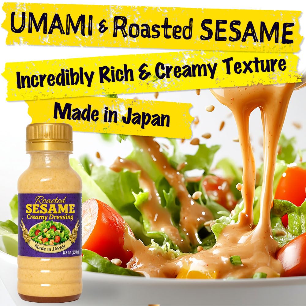 Bayu Store sesame dressing on a salad bowl, versatile flavor.