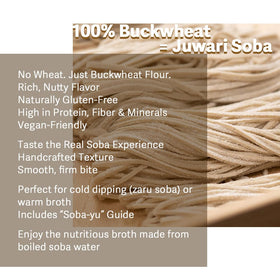 BAYU STORE buckwheat noodles packaging highlights fiber and plant-based protein.