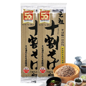 BAYU STORE soba pack front highlighting 100% buckwheat and gluten-free status.