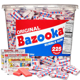 Bazooka Bubble Gum Bulk tub with 225 pieces for party favors and events