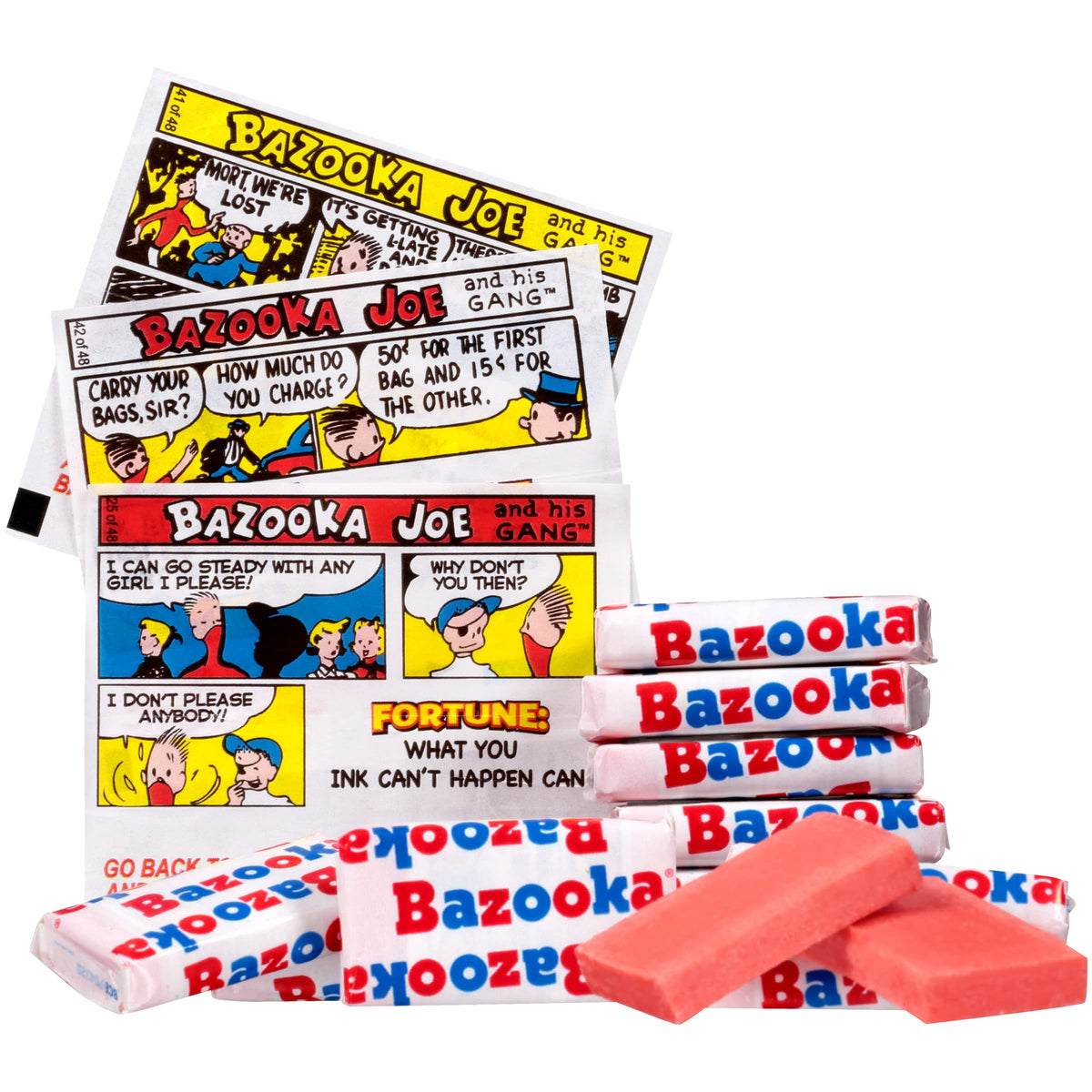 Bazooka gum packs include codes for videos and games