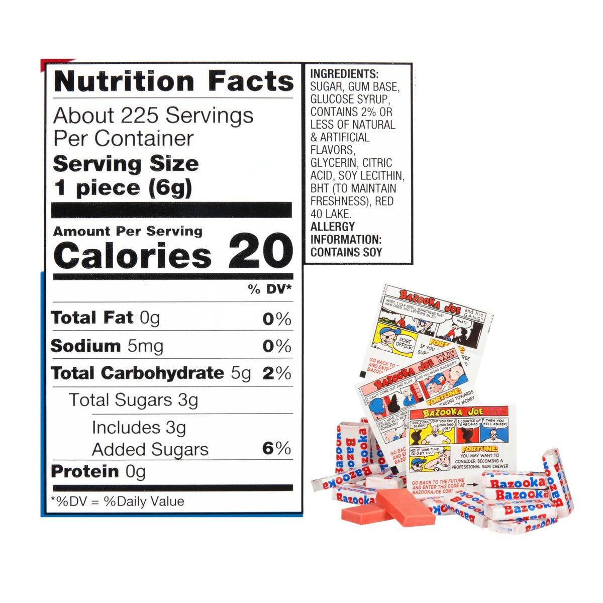 Individually wrapped Bazooka gum pieces ideal for sharing at gatherings