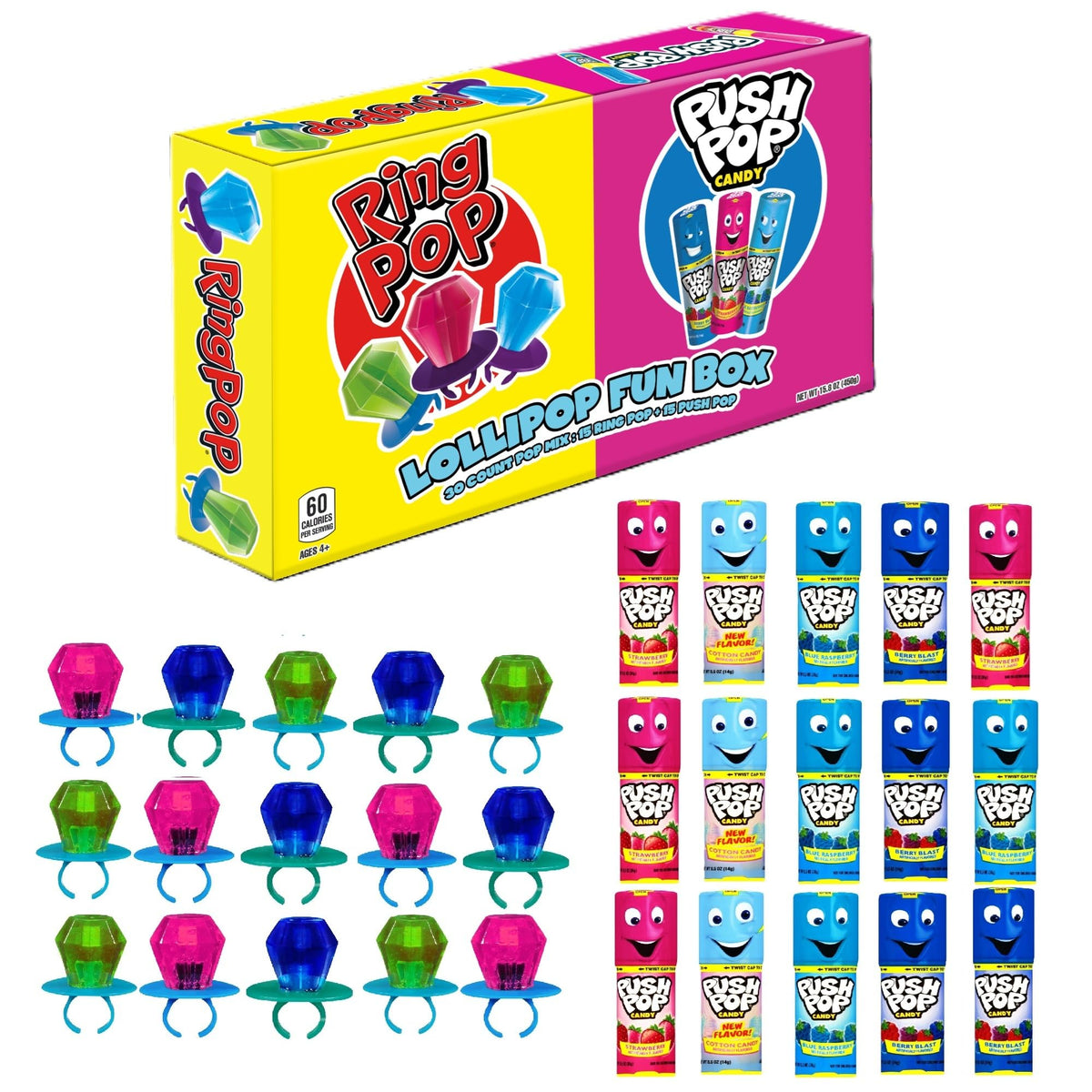 Bazooka Candy Brands variety pack front view, ideal for party favors.
