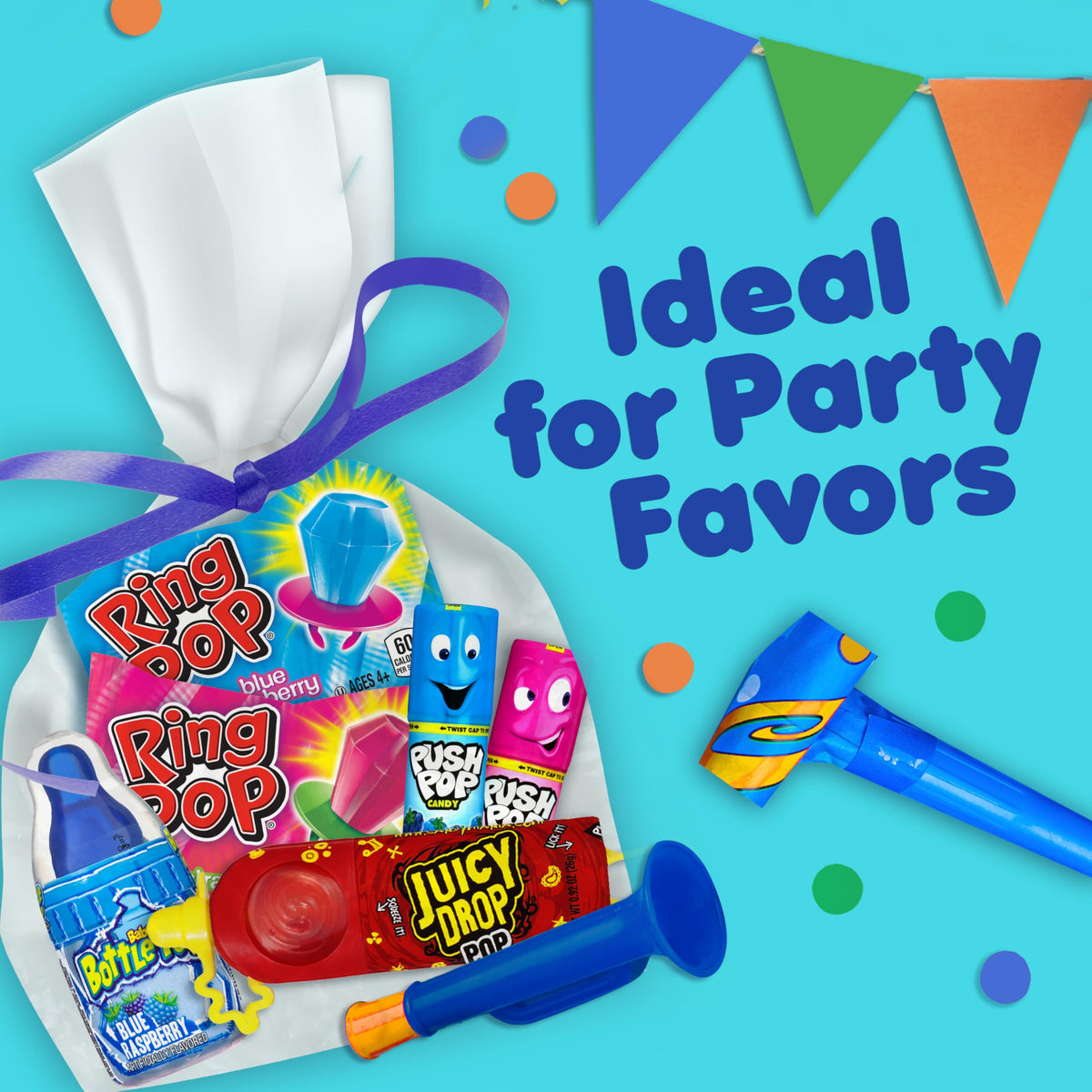 Bazooka Candy Brands Baby Bottle Pop, playful candy gift for birthdays.
