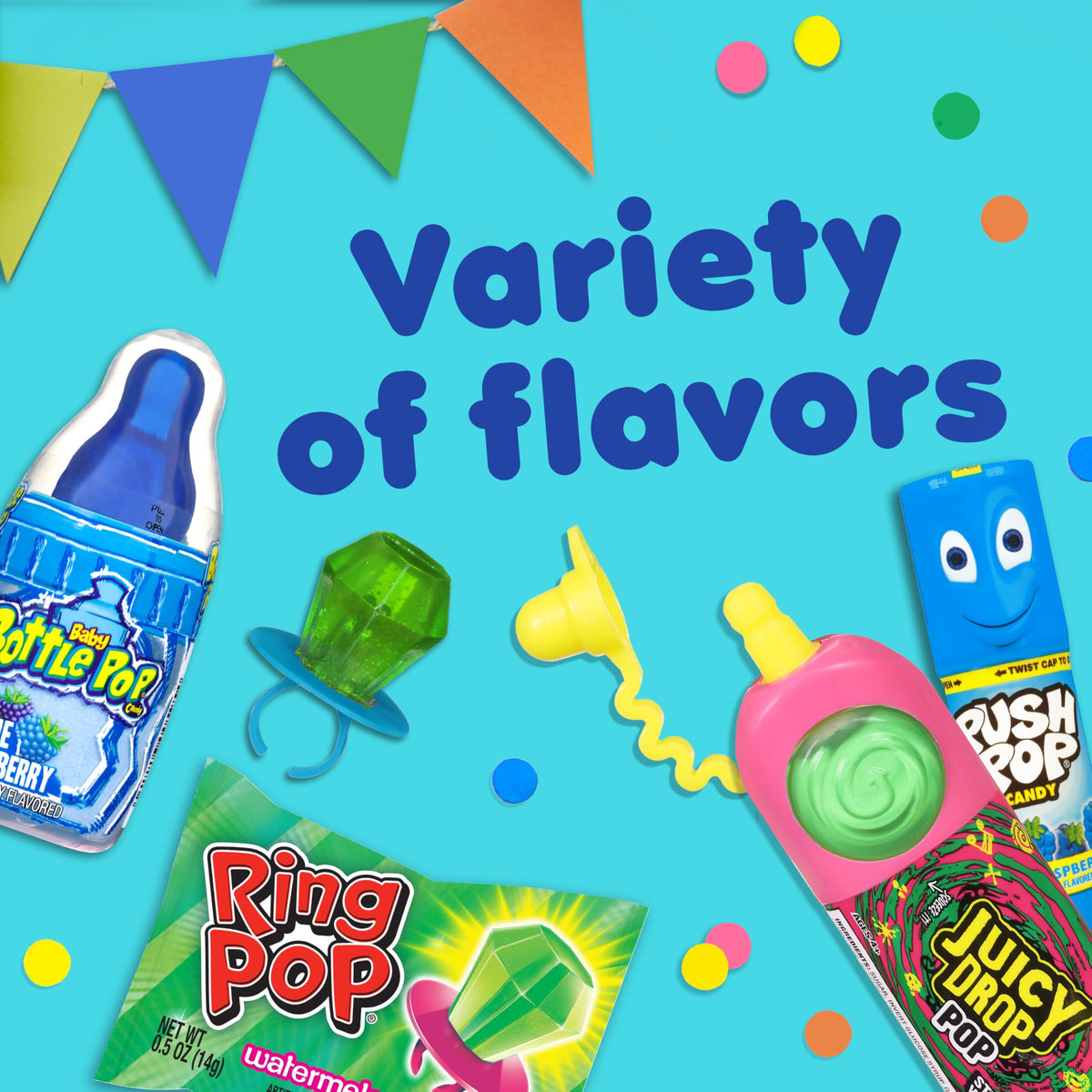 Bazooka Candy Brands 18-count box, shelf-stable candy for gatherings.