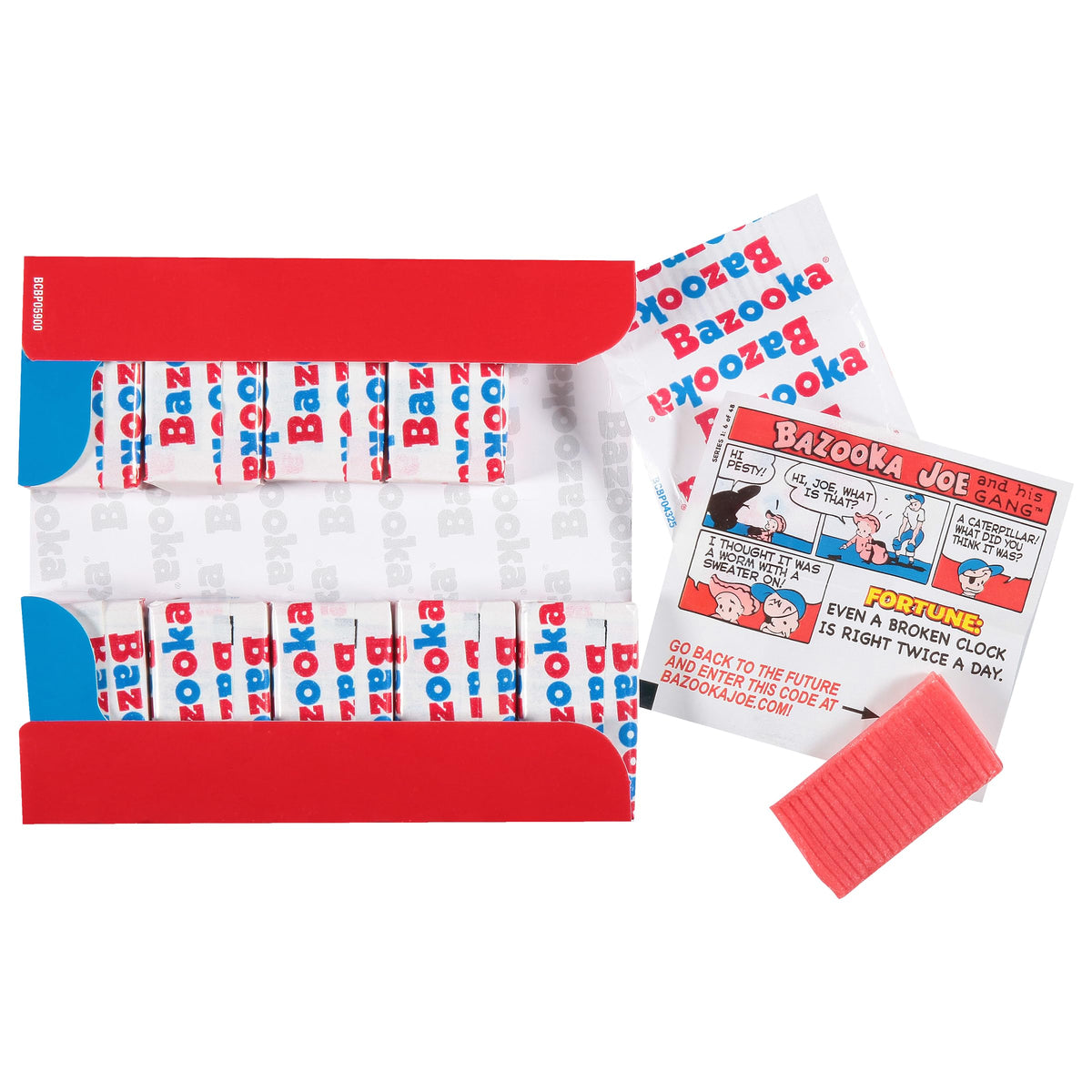 Bazooka old-fashioned packaging design evokes nostalgia during chewing.