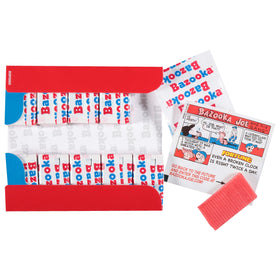 Bazooka old-fashioned packaging design evokes nostalgia during chewing.