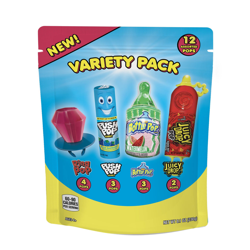 Bazooka Candy Brands Ring Pop from the variety pack, ideal for party favors and celebrations.
