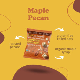 Maple Pecan granola bite, warm and comforting flavor.