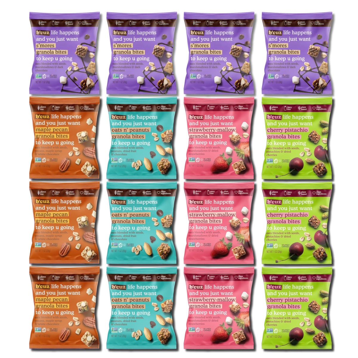 B'CUZ Granola Bites variety-pack 16 x 1 oz on-the-go snack option
