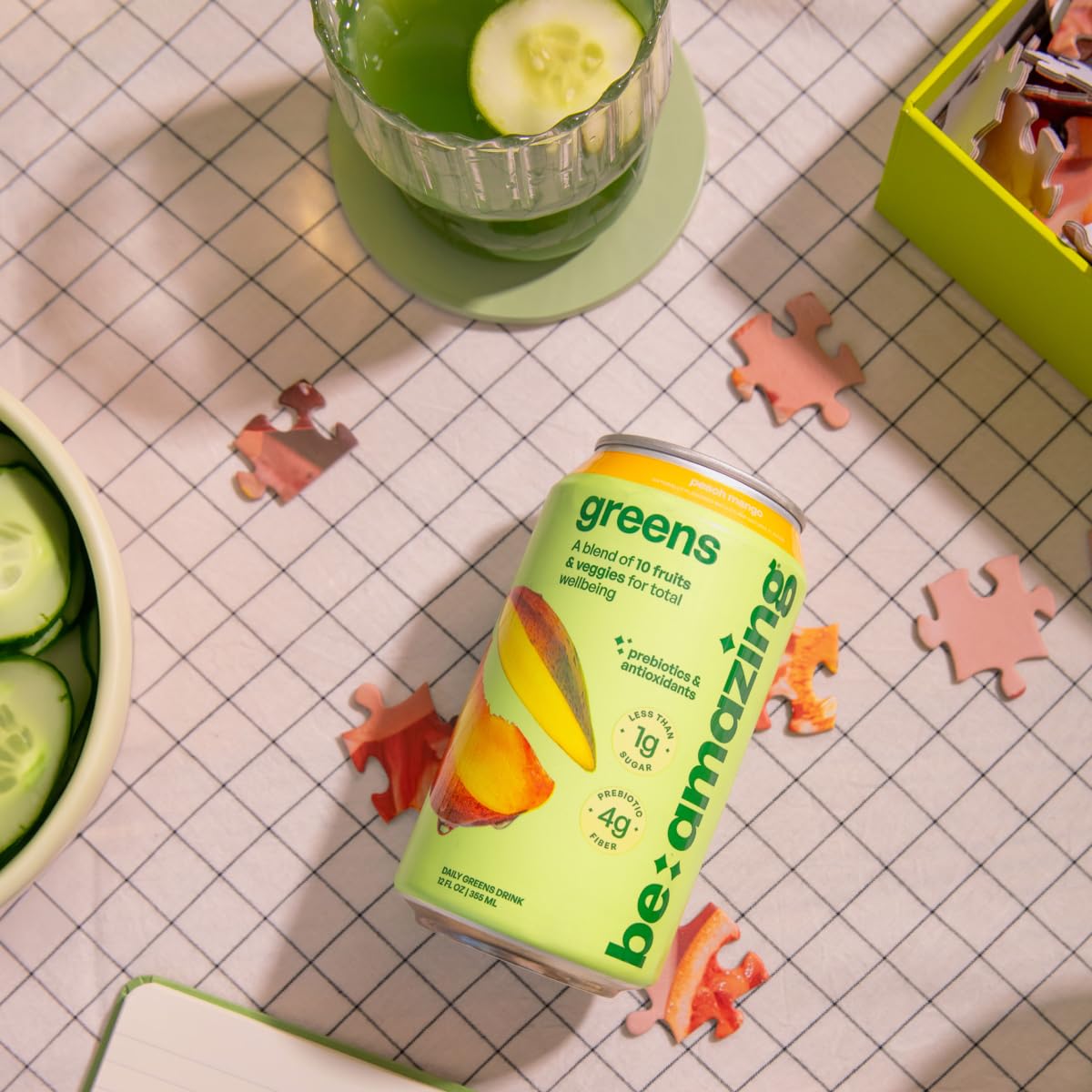Be Amazing Greens vegan and gluten-free label with clean ingredient storytelling.