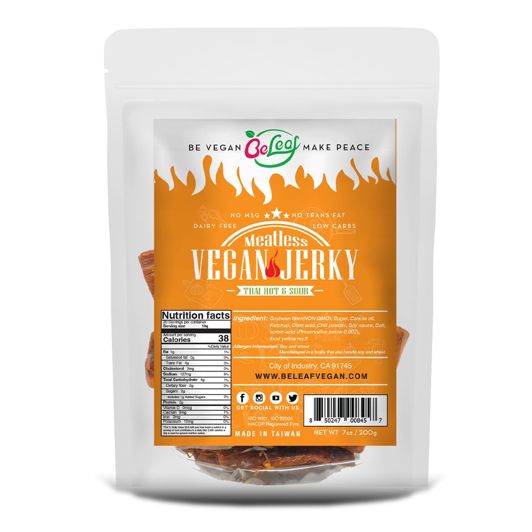 BE LEAF Thai Hot & Sour jerky pack showcases bold flavor and plant-based protein for on-the-go snacking