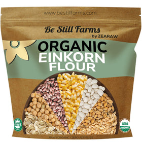 Be Still Farms Einkorn Flour bag front, a nutrient-rich baking staple.