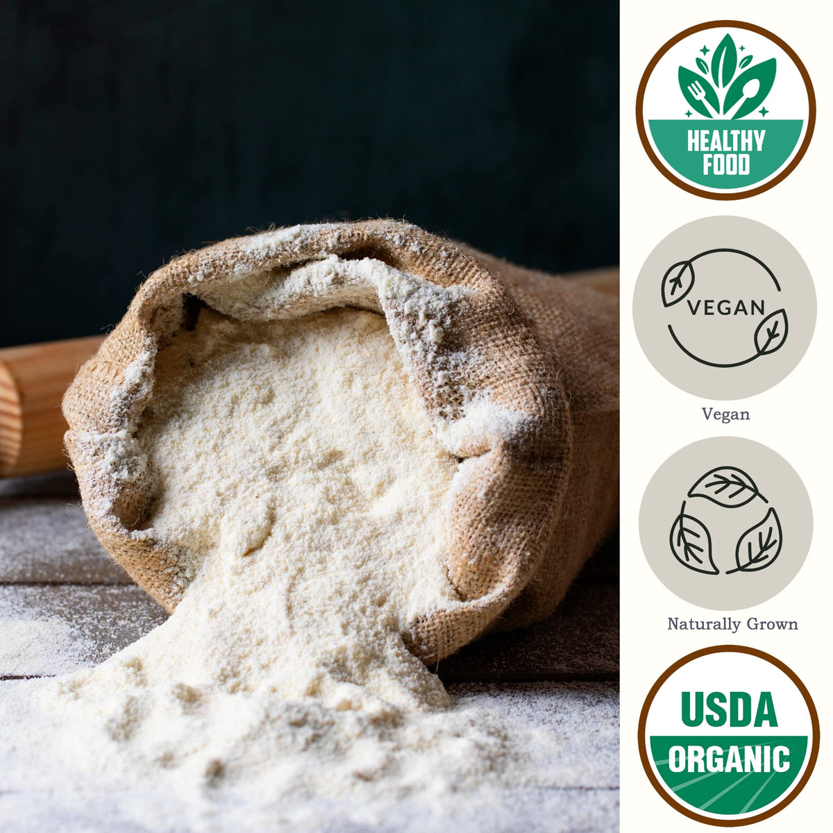 Be Still Farms Einkorn Flour bag label; USDA Organic and Non-GMO.