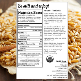 Be Still Farms Kamut Wheat Berries nutty flavor close-up, perfect for salads and sides
