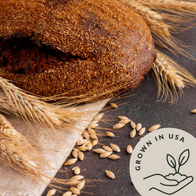 Ground Be Still Farms wheat berries into flour for baking.