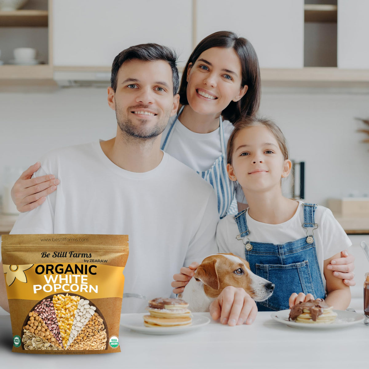Be Still Farms popcorn kernels ground into flour for baking and recipes