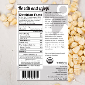 Be Still Farms uncooked popcorn kernels in a bowl ready for popping