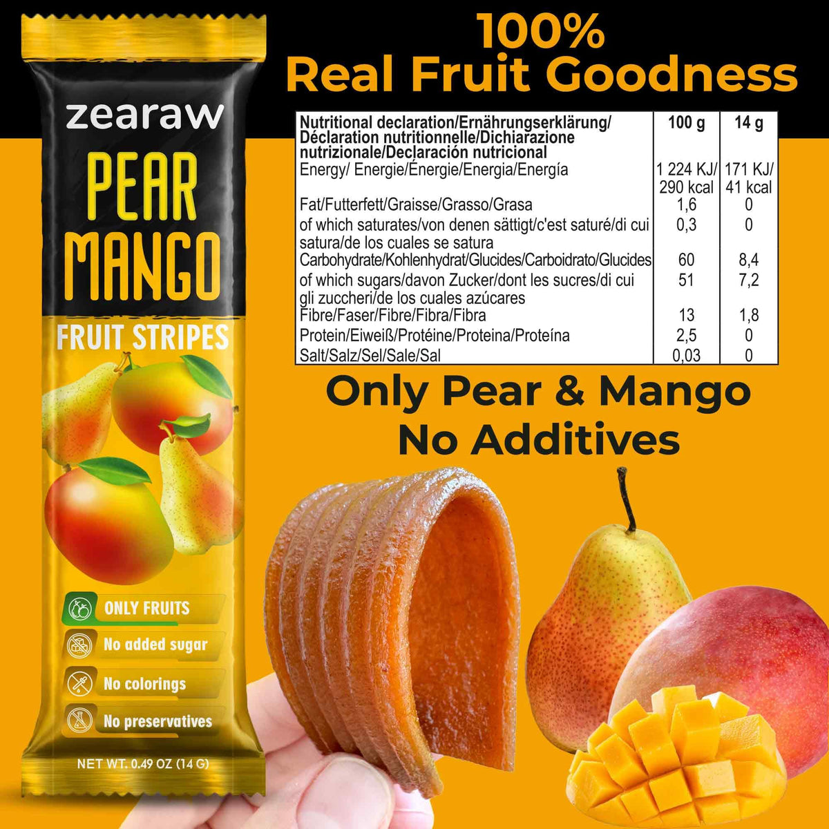 Be Still Farms ZEARAW Pear-Pineapple fruit leather supports steady energy and natural sweetness