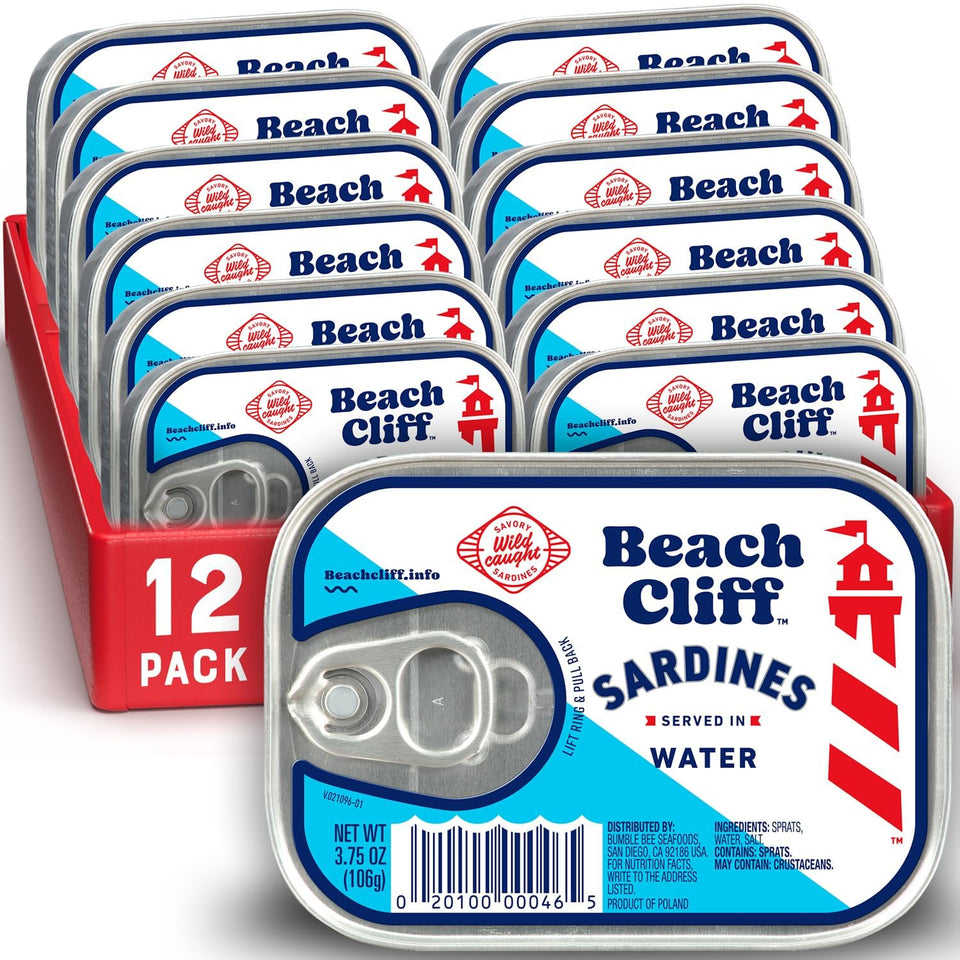 Beach Cliff Sardines in Water Can, a protein-rich pantry staple.