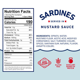 Beach Cliff sardines in mustard sauce as a keto-friendly pantry staple.