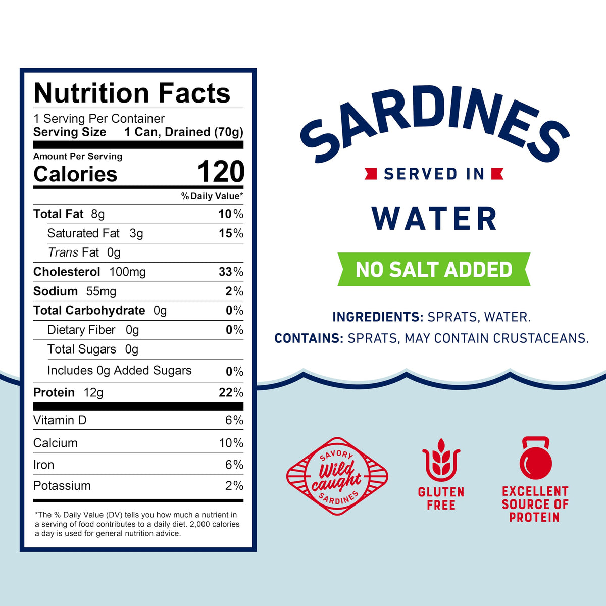 Beach Cliff pantry ready sardines in water, no refrigeration needed until opened.