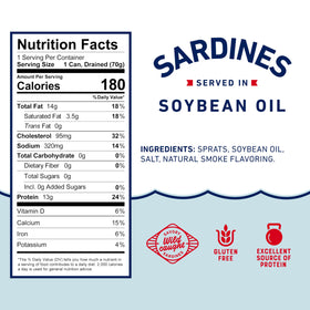 Beach Cliff sardines plated on a dish, protein-rich topping for pasta night.
