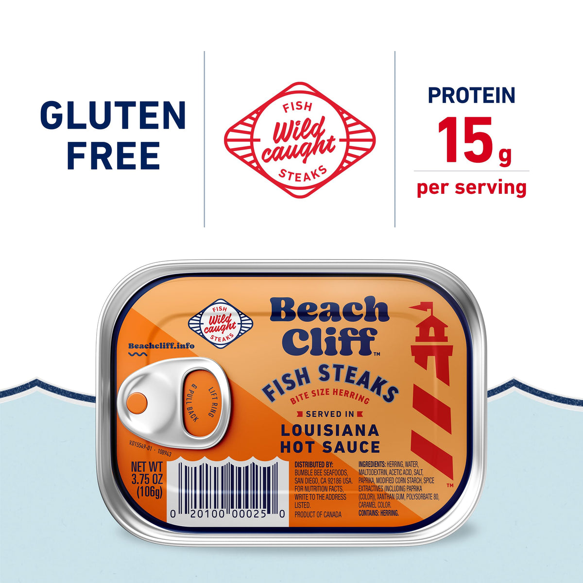 Beach Cliff wild caught fish steaks served with pasta, a versatile seafood pairing.