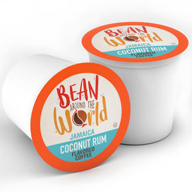 Bean Around The World Coconut Rum cup steaming with tropical indulgence