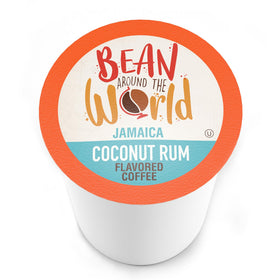 Bean Around The World Coconut Rum pod closeup highlights premium flavor and ease