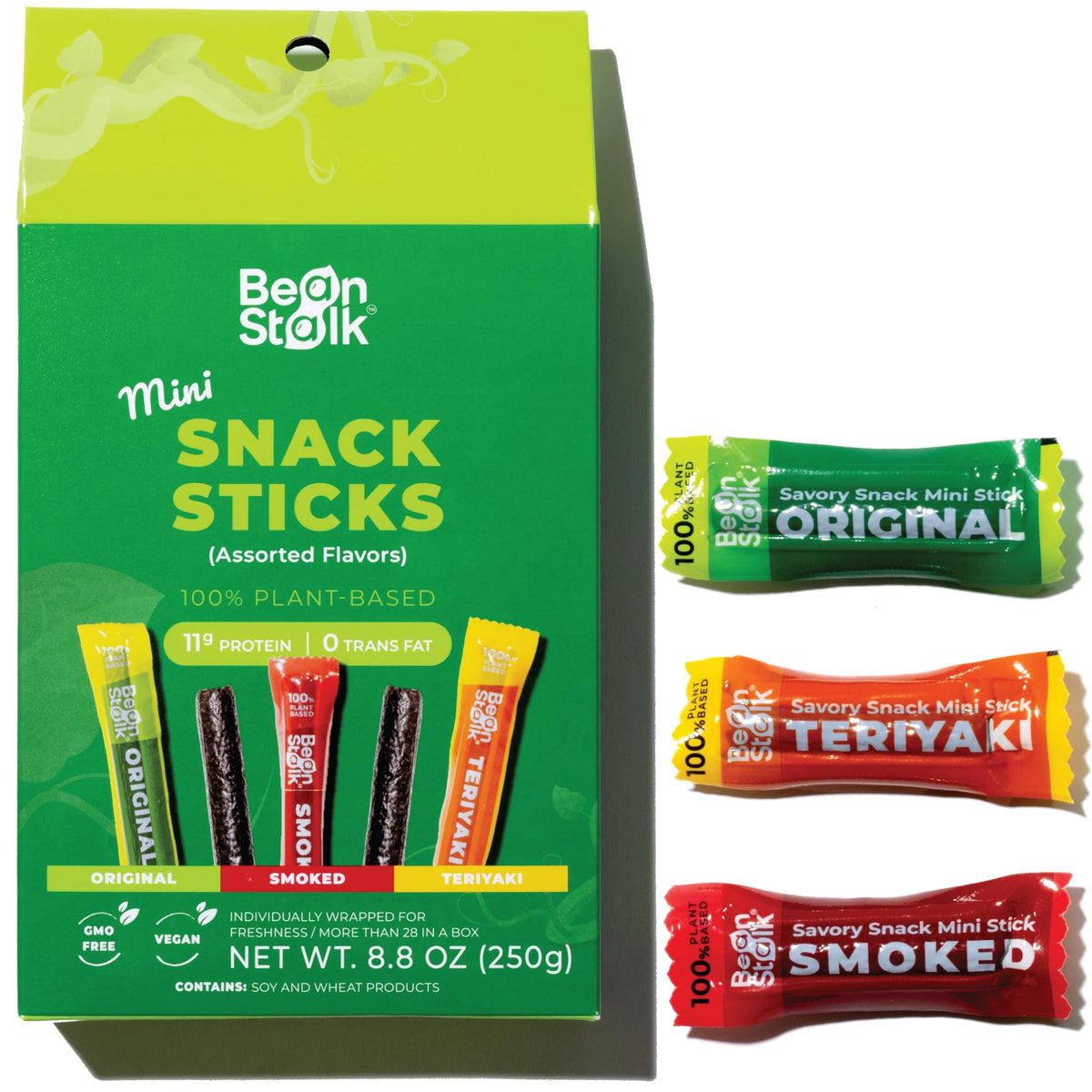 Bean Stalk Savory Original mini sticks for on-the-go protein snacking
