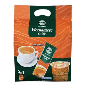 Beanhut Vietnamese Latte pour into cup demonstrating quick heat-and-go preparation.