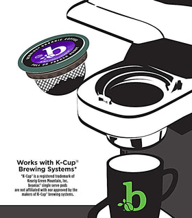 Beaniac Arabica beans scene hinting at organic origins and careful sourcing.