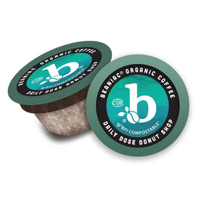 Beaniac compostable single-serve pod with BPI certification.