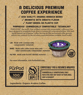 Beaniac compostable wrapper supports compostability while preserving freshness.