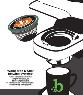 Beaniac light roast cup displays caramel flavor and bright aroma.