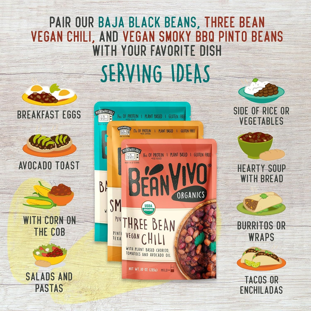 BeanVIVO BBQ Pinto Beans close-up with smoky seasoning for versatile sides