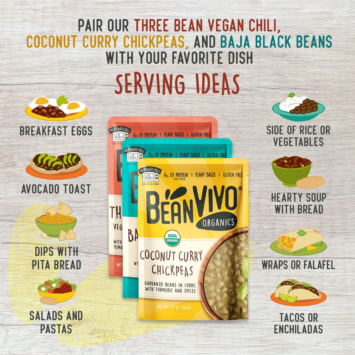 BeanVivo Baja Black Beans in a bowl, versatile side or main