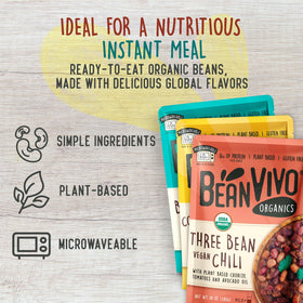 BeanVivo Coconut Curry Chickpeas in a pouch, convenient ready-to-eat protein
