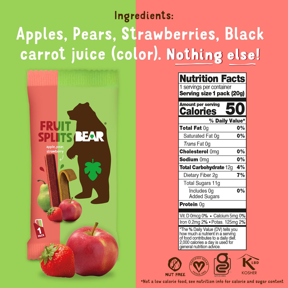 BEAR Real Fruit Splits collectible card reveal — adds lunchbox fun.