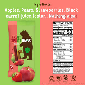 BEAR Real Fruit Splits collectible card reveal — adds lunchbox fun.