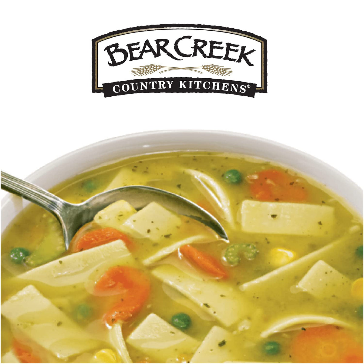 Bear Creek Chicken Noodle Soup Mix on kitchen counter scene indoors