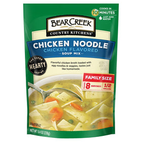 Bear Creek Chicken Noodle Soup Mix pack of 6 pouches ready for pantry storage and easy use