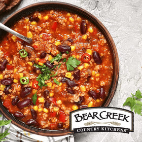 Bear Creek Darn Good Chili Soup Mix stored in pantry for ready meals.