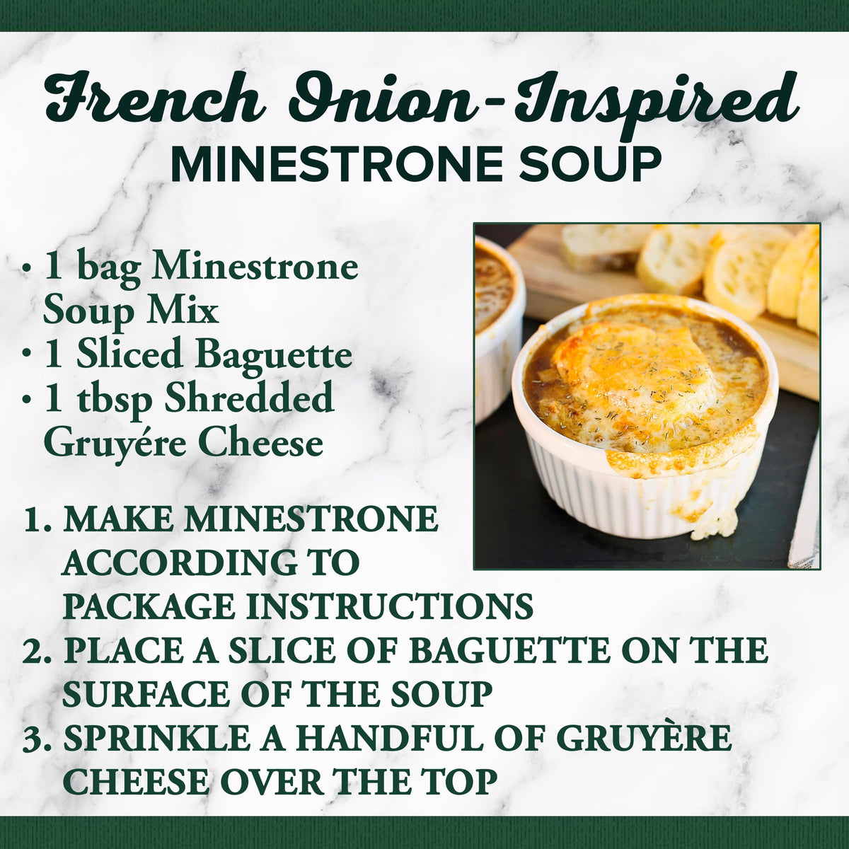 Bear Creek Minestrone Soup Mix simmering pot signals simple, flavorful dinner.