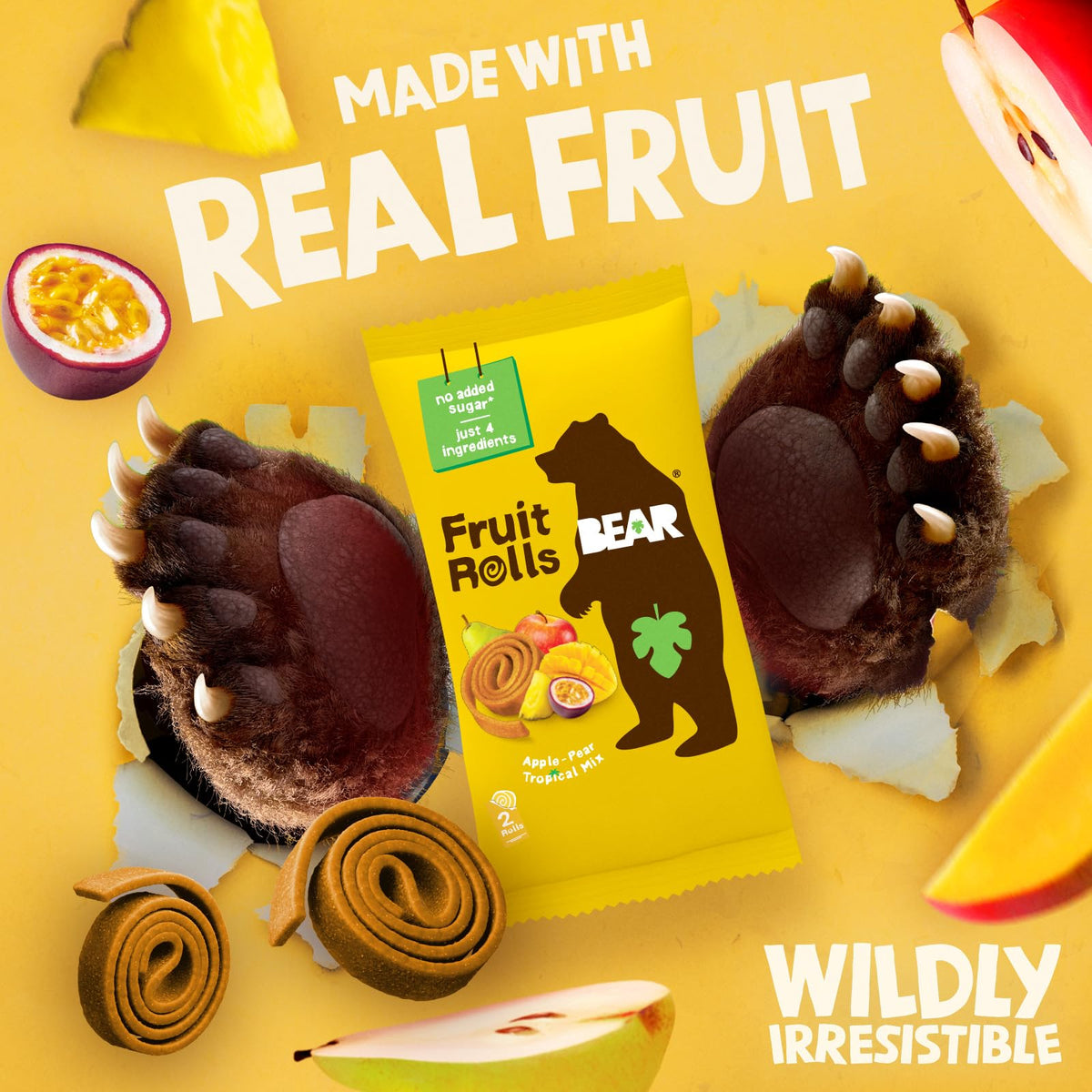 BEAR Real Fruit Snack Rolls gluten-free vegan option for parents seeking simple ingredients.