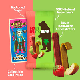 BEAR Real Fruit Splits lunchbox view — convenient snack for school days.