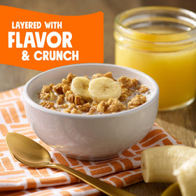 Breakfast bowl with Bear Naked Granola and honey, fueling busy mornings.