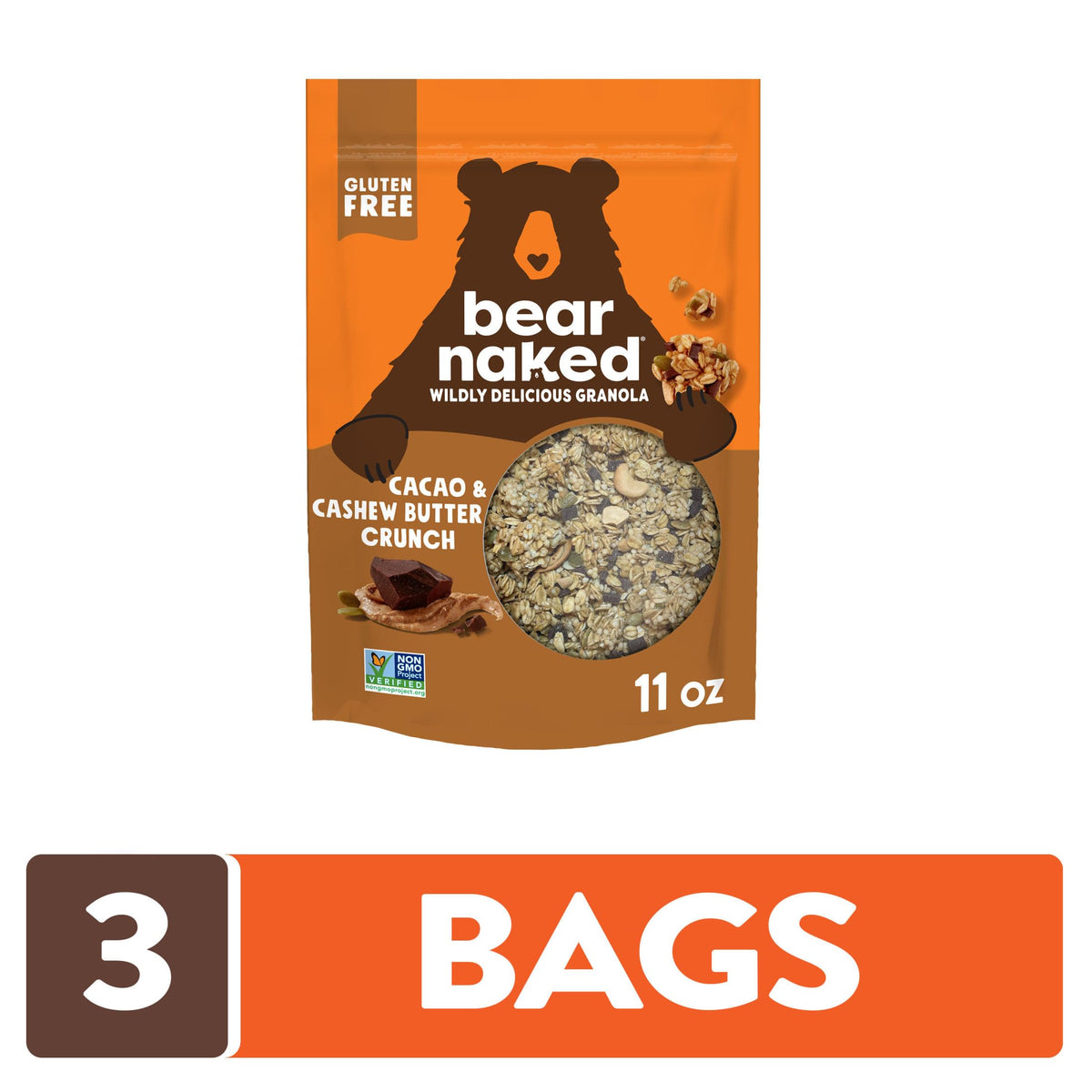 Bear Naked granola resealable pouch for on-the-go snacking.