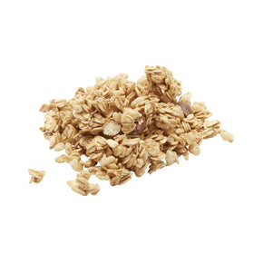 Bear Naked Vanilla Almond Crisp close-up shows almonds and oats.